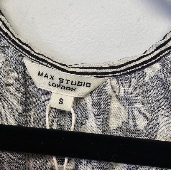 NWT Max Studio Black And Cream Floral Print Sleeveless V-Neck Maxi Dress Size S - Picture 9 of 11